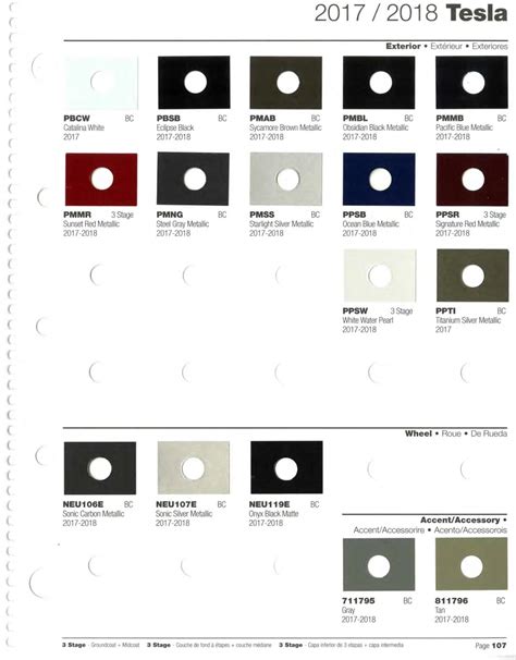 tesla model 3 white paint code