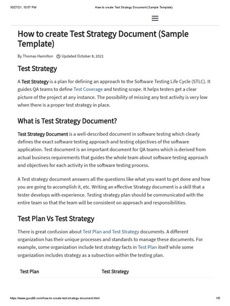 test approach document example