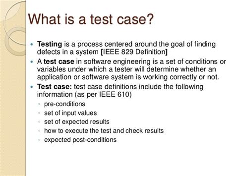 test case description meaning