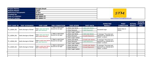 test case document sample