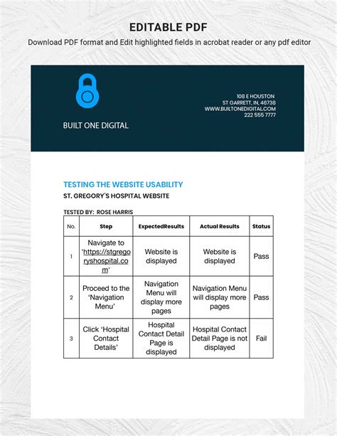 test case template google docs