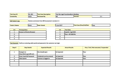 test case template sample