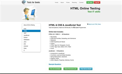 test code html css javascript