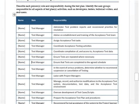 test procedure sample