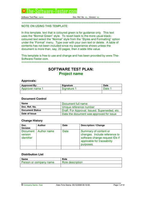testing process document sample
