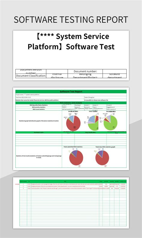testing report template excel