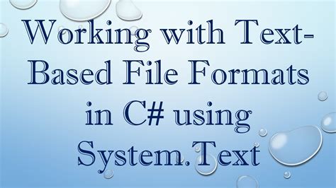 text based file formats