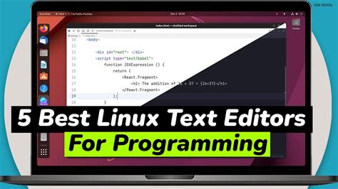 text editor for programming linux