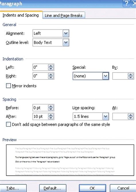 text formatting in ms word 2007
