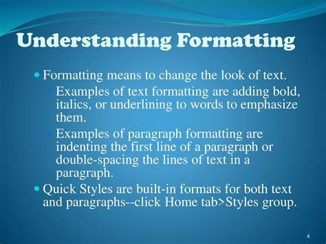 text formatting means