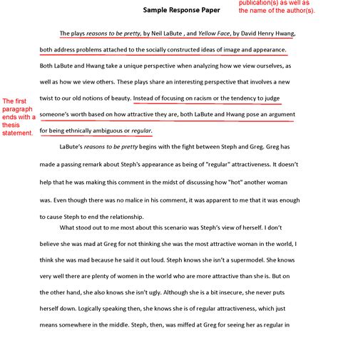 text response essay introduction example