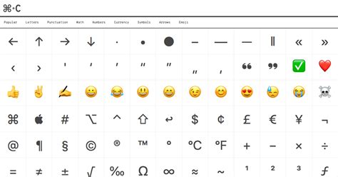 text symbols list copy and paste