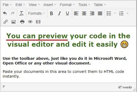 text to html code converter online