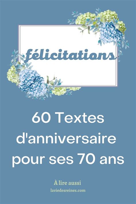 texte pour carte anniversaire 70 ans