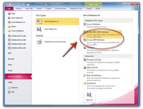 the extension name of microsoft access database file is accdb