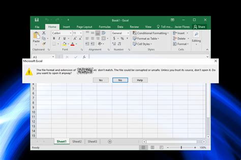 the file format and extension of don't match excel csv