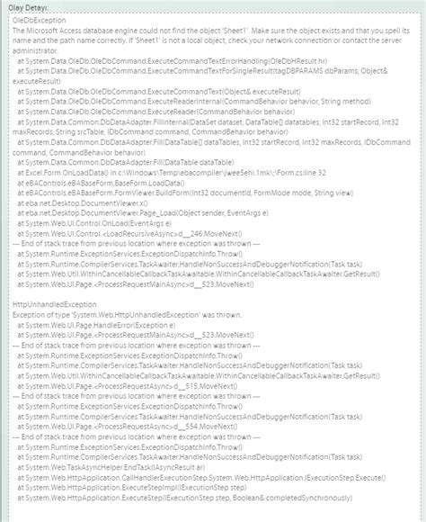 the microsoft access database engine could not find the object sheet1 $'