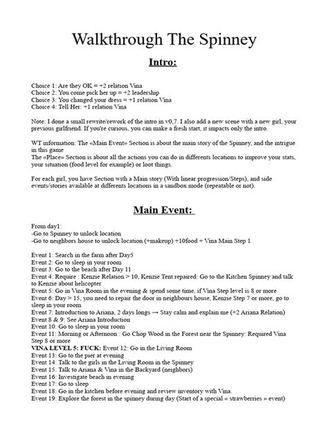 The Spinney Walkthrough