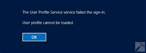 the user profile service failed the logon user profile cannot be loaded windows 10