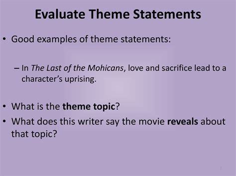 theme statement examples for sacrifice