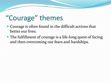 theme statements for courage