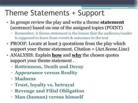 theme statements for identity