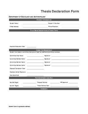 thesis declaration form