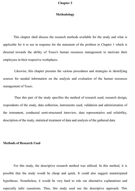 thesis methodology section example