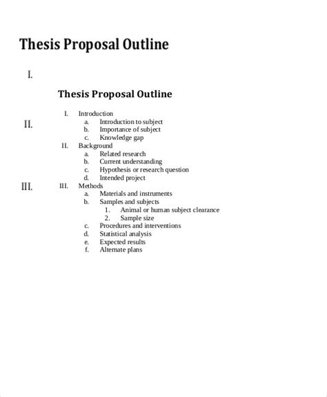 thesis outline example