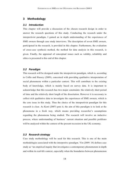 thesis proposal methodology example
