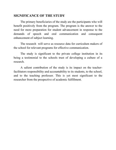 thesis significance of the study example