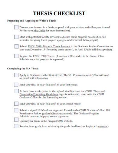 thesis statement checklist pdf