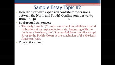 thesis statement example apush