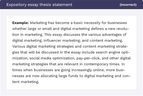 thesis statement expository essay examples