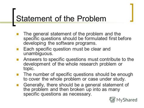 thesis statement of the problem
