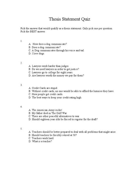 thesis statement quiz pdf