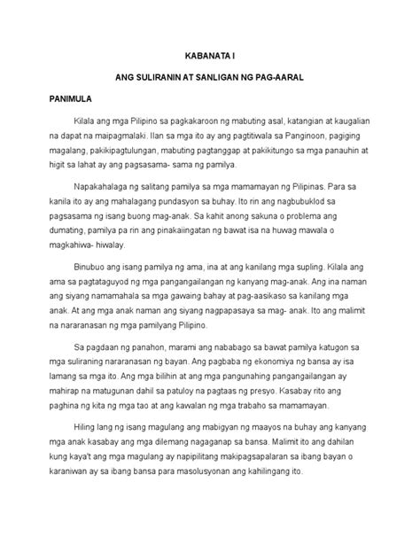 thesis statement tagalog halimbawa example