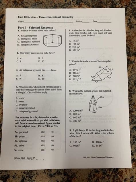 three dimensional geometry questions and answers