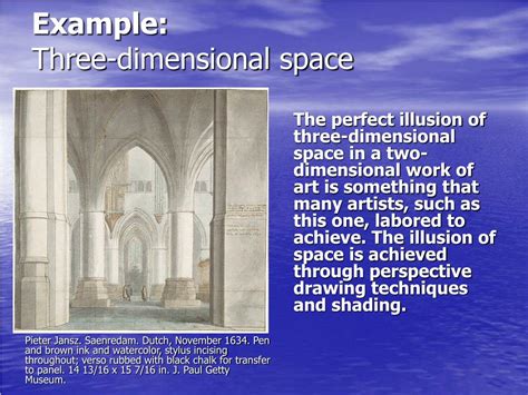 three dimensional space in art examples