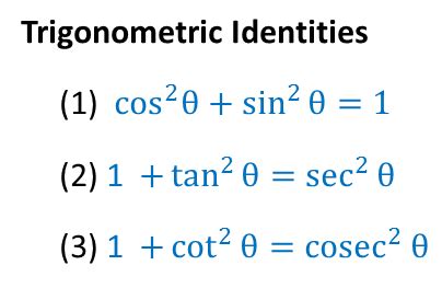 three main trigonometric formulas