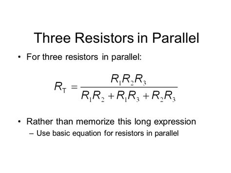 three parallel resistor formula