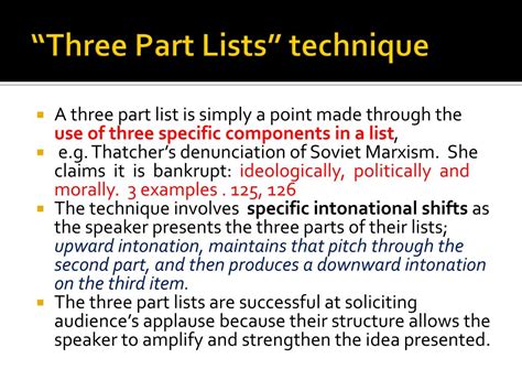 three part list