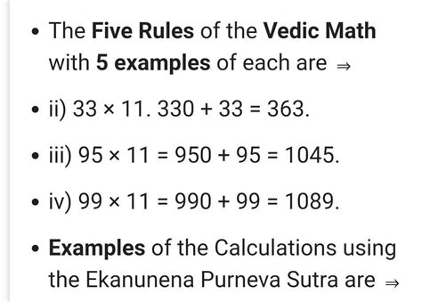 three rules of vedic maths with examples