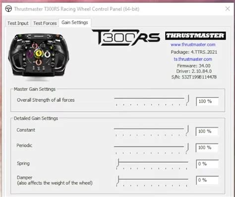 thrustmaster control panel settings