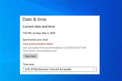 time synchronization failed in windows 10