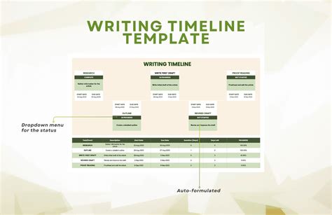 timeline writing template