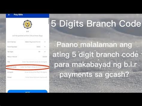 tin branch code sample