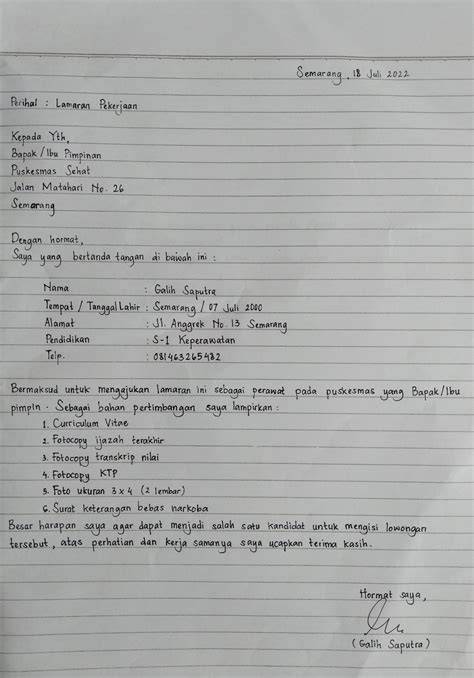 tips membuat surat lamaran