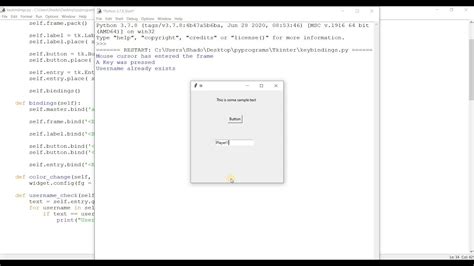 tkinter key events