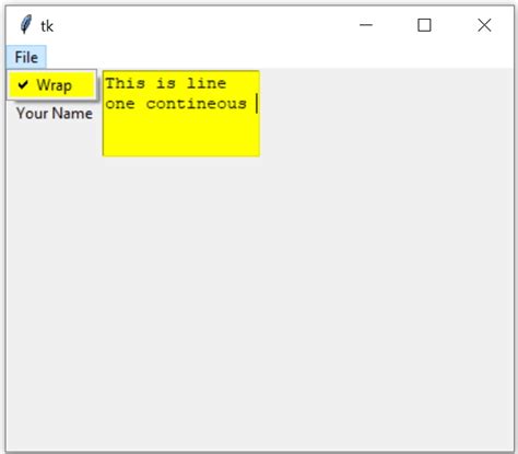 tkinter text wrap options
